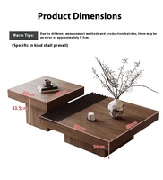 Table basse en bois au design rétro créatif haut de gamme de style mi-ancien petite table à thé durable avec rangement rétro simple