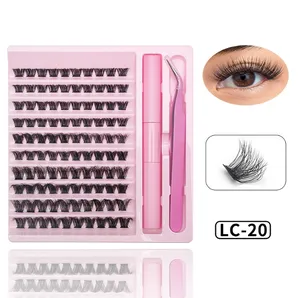 Lash clusters 0.07mm mix 280 clusters false eyelash 20D 30D 40D individual lash clusters with bond and seal