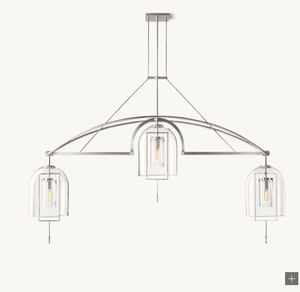 Lustre linéaire en verre Fulcrum Grand personnalisable Lustre <span class=keywords><strong>d</strong></span>'éclairage de luxe Lustre de salle à manger Éclairage moderne <span class=keywords><strong>Chiara</strong></span> - Product Image 1