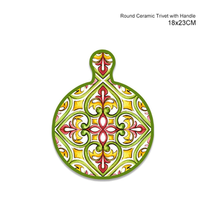 Vente en gros de dessous de plat en céramique au design italien, tampons chauffants de cuisine en céramique personnalisés, <span class=keywords><strong>vaisselle</strong></span>, napperon, carreaux de sublimation avec support en liège - Product Image 6