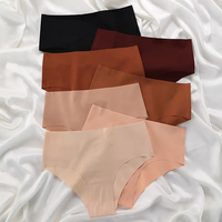 ZZYUP, venta al por mayor, ropa interior triangular elástica sin costuras de seda helada para mujer, Tanga transpirable de talla grande de Color sólido, Sexy para mujer