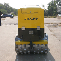 Nouveau Compacteur Routier Vibratoire à Double Tambour FURD à Système Entièrement Hydraulique, Type Pied de Mouton, Moteur Yanmar 24 CV