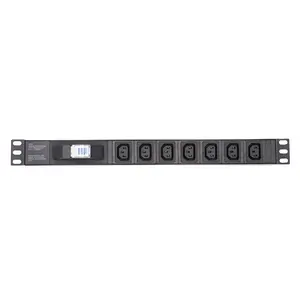 Factory price IEC C13 7 ways 1P circuit breaker rack mount 19 1U horizontal rack mounted power distribution units