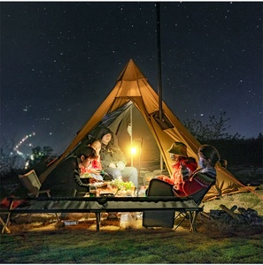 Nhà máy trực tiếp 6 người cắm trại ngoài trời Lều hỗ trợ nhanh chóng Lều kim tự tháp lều với bếp jack - Product Image 6