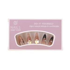 Xiaohongshu vente à chaud ongles portables conseils français haut de gamme 30 pièces bloc de couleur dégradé détachable autocollants pour ongles faits à la main - Product Image 5