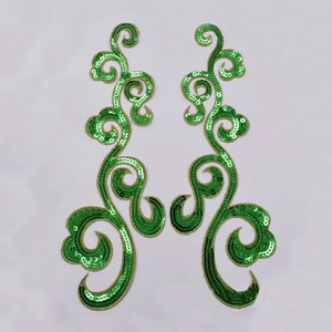 Abiti fatti da te con paillettes e ricami geometrici con adesivi per feste abito da festa con motivo in ferro - Product Image 2