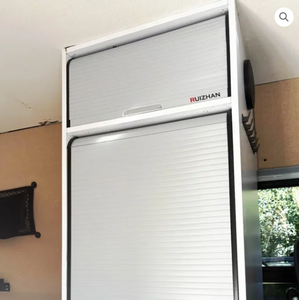 Tambour <strong>Door</strong> Kitchen Cabinet Kit 20 30 40 50 Inch High <strong>Pull</strong>-Down Plastic Retractable Closet <strong>Doors</strong> with Hand <strong>Pull</strong> &amp; Exposed Track - Product Image 4