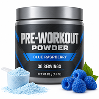 Aangepaste Pre-Workout Poeder 213g Blauwe Framboos 30 Porties OEM