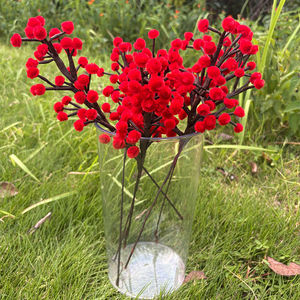 Cepillo de limpieza de Pipa de Pascua de Navidad, venta de fábrica, flor de simulación de fruta de La Fortuna terminada, varilla trenzada hecha a mano roja - Product Image 3