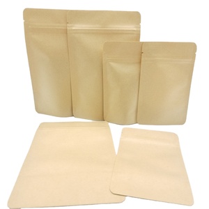 Brown Food Grade <b>Packaging</b> <b>Bags</b> Resealable Kraft Paper Stand up Pouch Kraft Paper <b>Bag</b> with Transparent Window in Stocks - Product Image 4