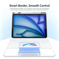 Casing iPad dengan Touchpad, Stand Tablet Lepas Pasang, Tombol Scissor Backlit 78-Key, Koneksi Nirkabel BT Multi Perangkat, Desain Tipis