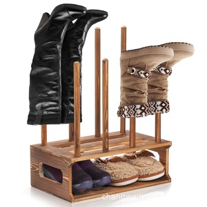 Solid Wood Double Layer <b>Shoe</b> <b>Rack</b> For Boots <b>Storage</b> With Lower Shelf Balcony Dressing Room Use - Product Image 1