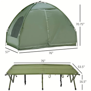 Lit de camp pliable léger pour l'extérieur, tente de camping à poteaux <span class=keywords><strong>en</strong></span> aluminium, double couche, hors sol, pour la pêche - Product Image 3