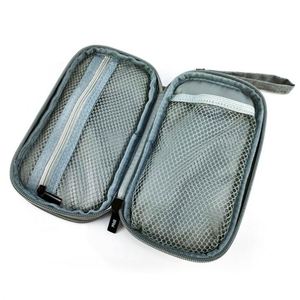 Étui de voyage portable en nylon durable avec fermeture éclair pour accessoires électroniques, grande capacité, pour batterie externe, gris, sac souple pour USB - Product Image 5