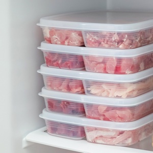 Crisper Fridge Food Storage <b>Containers</b> Box for <b>Refrigerator</b> Organizer with Lids <b>Container</b> Microwavable 4 Compartment Bento Box - Product Image 5