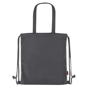 Mochila de Lona de Algodón Personalizada al por Mayor con Cordón y Asa, Bolsa Deportiva con Patrón de Letras - Product Image 1