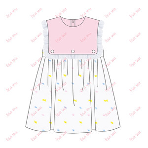 Vestito da Principessa per Bambine <span class=keywords><strong>Bianco</strong></span> con Pizzo Traforato Abbigliamento Coordinato Estivo a Pois Svizzeri per Bambine - Product Image 3