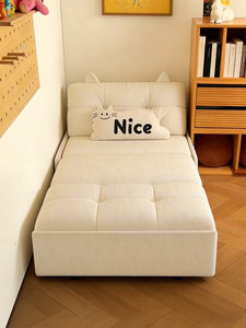 Sofá Cama Doble Uso para Apartamentos Pequeños, Sala de Estar, Estudio, Almacenamiento, Individual, Extensible, Telescópico, Popular en Internet, Sofá para Balcón, Estilo Crema - Product Image 3