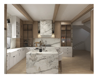 Armoires de cuisine en aluminium blanc perle vintage de style européen, modulaires, prêtes à assembler