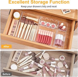 Transparent <b>Drawer</b> Organizer Four Sizes, Random Combinations Cosmetic Organizer Kitchen <b>Drawer</b> Organizer - Product Image 3