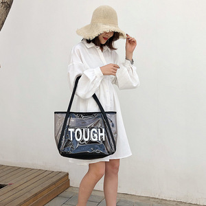 Bolso de Hombro Transparente de Cristal Personalizado con Logo para Verano, Bolso de Mano para Mujer, Bolso de Playa con Letras Impresas, Bolso Impermeable Tanjing - Product Image 2