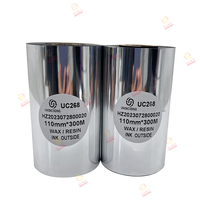2026 Wax Resin Ribbon 50*300m 60x300m Pita Transfer Termal Berkualitas Tinggi untuk Printer Barcode
