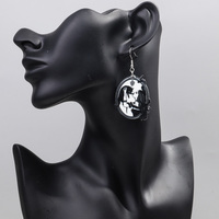 Gothic Hit perhiasan gelap geometris akrilik anting menjuntai Ular pesta Halloween menakutkan penyihir hantu cantik pengantin untuk wanita hitam FS