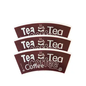 Factory sale custom logo good quality biodegradable printing PE coated paper cup fan for hot drinking coffee cup in stock