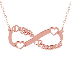 <span class=keywords><strong>Collana</strong></span> Personalizzata a Forma di Cuore <span class=keywords><strong>con</strong></span> Due <span class=keywords><strong>Nomi</strong></span> e <span class=keywords><strong>Infinito</strong></span>, Incisione Data e Numero, Gioiello in Acciaio Inossidabile Dorato per Donna, Regalo <span class=keywords><strong>con</strong></span> Nome Inciso - Product Image 3