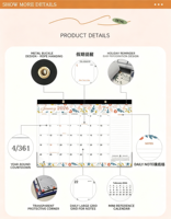 Calendrier mural mensuel personnalisable promotionnel 2026 2027 grand format 17x12 pouces avec trous de suspension 12 mois Maison Bureau École