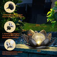 DÉCORATION EXTÉRIEURE LOTUS EN MÉTAL AVEC ÉNERGIE SOLAIRE POUR PATIO