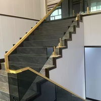 Barandillas de Escalera con Borde de Aleación de Aluminio, Separadores de Vidrio, Canales de Montaje en Forma de U - Diseño de Lujo