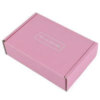 Boîtes d'expédition pliables en carton ondulé rose pour vêtements, conception gratuite, vente chaude, emballage PPWR