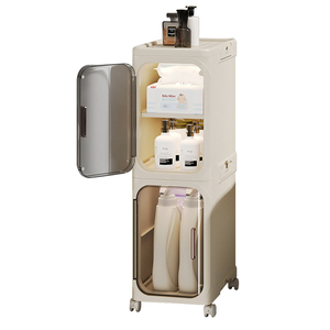 Chariot de rangement à roulettes en <span class=keywords><strong>plastique</strong></span> multi-usages Facile à assembler Chariot <span class=keywords><strong>utilitaire</strong></span> Tiroir mince Casier de salle de bain Organisateur de sol - Product Image 2