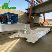 Nouvelle remorque semi-basplate à col de cygne 2/3/4 essieux 60/80/100 tonnes avec échelles pour équipement lourd à vendre au Panama