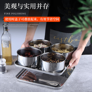 Stainless Steel <b>Spice</b> <b>Jar</b> Set Rectangular Divided Kitchen Condiment Container Chaozhou Made - Product Image 5