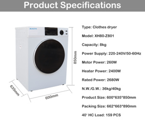 <span class=keywords><strong>Sèche</strong></span>-<span class=keywords><strong>linge</strong></span> automatique à ventilation, en acier inoxydable, électrique, pour la maison et les camping-cars - Product Image 6