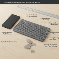 Casing Keyboard Laudtec Slim Folio Style untuk iPad (Generasi ke-10 & A16), Keyboard Nirkabel Terintegrasi Kompatibel dengan sistem iPadOS
