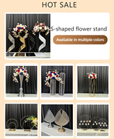 Support de fleur carré en cristal clair de haute qualité 80cm 100cm pour centre de table de banquet de mariage