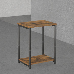 <b>Brown</b> Rustic Industrial Wood Side <b>Table</b> Steel Frame Square Antique Farmhouse Style for Living Room Entry Home Furniture Coffee - Product Image 3