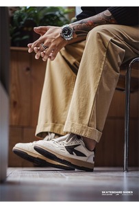 Scarpe da Skate Atletiche Vintage alla Moda per <span class=keywords><strong>Uomo</strong></span>, Sneakers Traspiranti con Lacci e Suola Piatta, Nuove Scarpe da <span class=keywords><strong>Uomo</strong></span> - Product Image 3