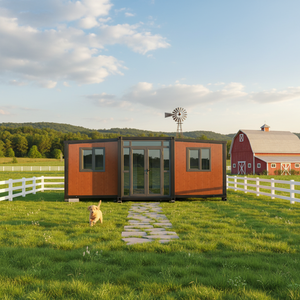<span class=keywords><strong>Maison</strong></span> préfabriquée moderne en acier galvanisé de 20 pieds, extensible, avec salle de bain et cuisine, résistante aux ouragans, garantie 1 an - Product Image 1