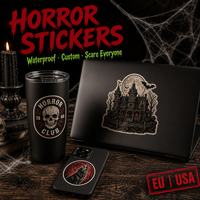 Autocollants en vinyle découpés sur mesure avec logo personnalisé, impression UV, résistants au lave-vaisselle, série d'horreur Halloween, étiquettes décoratives pour les étagères des magasins