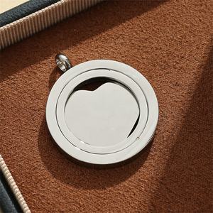 Yiwu Aceon Acero inoxidable doble círculo borde Centro Corazón en blanco movible más nuevo diseño de fábrica colgante de corazón redondo en blanco - Product Image 3