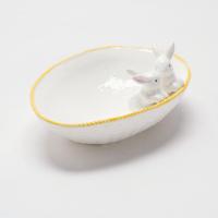 Osterhasen Korb platte mit Blumen Kaninchen glas Dekor Frühlings kollektion für Weihnachts dekoration