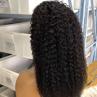 Perruques en cheveux vierges naturels, bouclés crépus, en cheveux humains indiens bruts, avec frontal en dentelle 13x4, 18-20 pouces, densité 180%