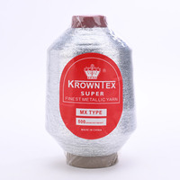 Krowntex Brand MX Style 500g Metallic Yarn Embroidery Thread Glitter Gold/Silver Metallic Thread for Hand Embroidery