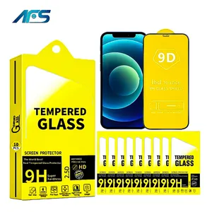 Temperli cam ekran koruyucu fabrika doğrudan satış tam kapak 9D Iphone için 13 Mini 13 Pro Max Iphone 12 Pro 8 7 6 5 köpük çanta