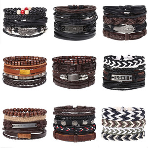 Pulsera <span class=keywords><strong>de</strong></span> cuero multicapa para mujer y hombre, brazalete <span class=keywords><strong>de</strong></span> amor, joyería - Product Image 1