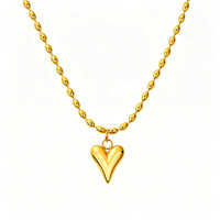 Collier unisexe Yazi en acier inoxydable avec chaîne à maillons en zircon, plaqué or PVD, anti-décoloration, pendentif romantique, bijoux de mode